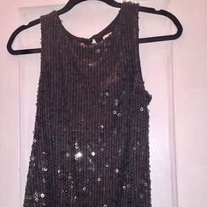 Glitter girl- black cocktail top SMALL